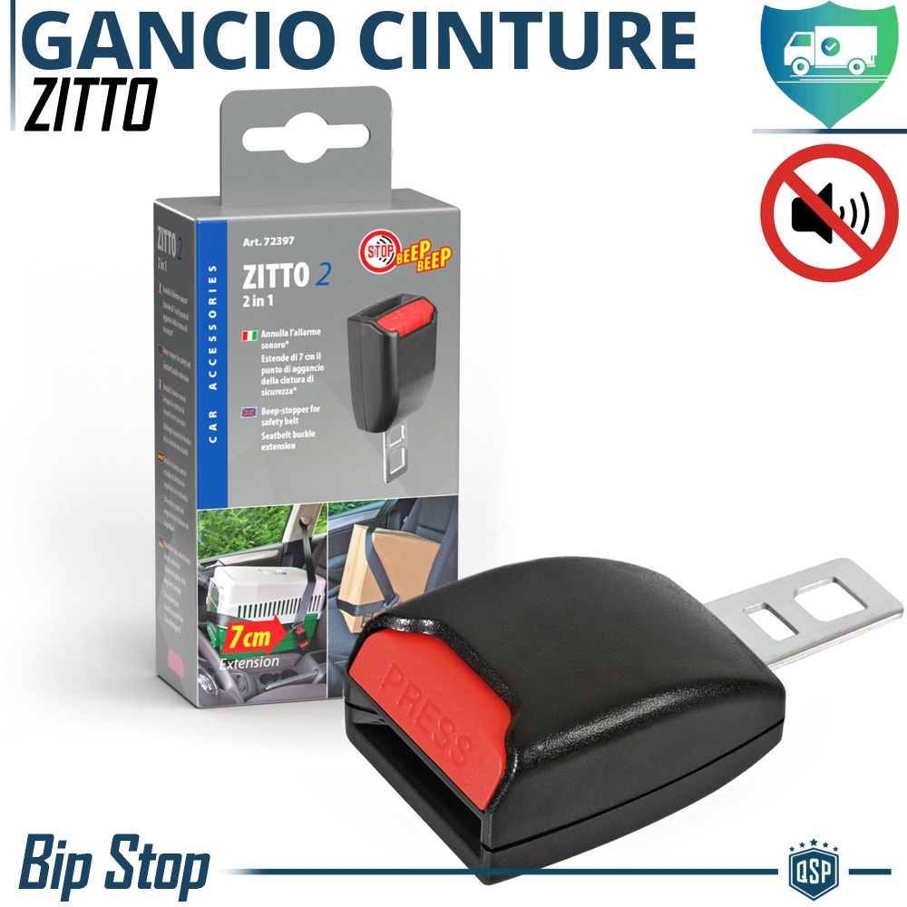 Hebilla de Cinturón de Seguridad ANTI ALARMA Extensión 7 cm para Transporte Mercancías y Animales Hebilla de Cinturón de Seguridad ANTI ALARMA Extensión 7 cm para Transporte Mercancías y Animales
