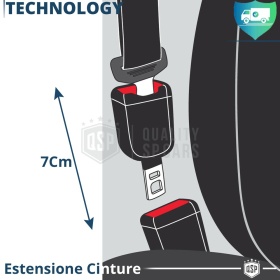 Hebilla de Cinturón de Seguridad ANTI ALARMA Extensión 7 cm para Transporte Mercancías y Animales
