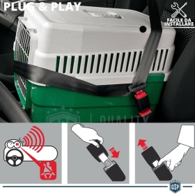 Hebilla de Cinturón de Seguridad ANTI ALARMA Extensión 7 cm para Transporte Mercancías y Animales