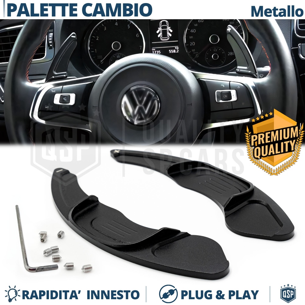 2 Levas de Volante para VOLKSWAGEN | Levas de Cambio en Aluminio Negro