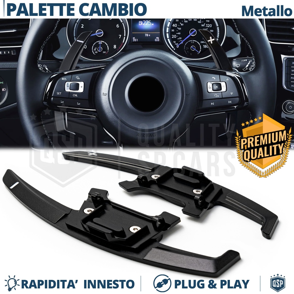 2 Levas de Volante para VOLKSWAGEN | Reemplazo Levas de Cambio en Aluminio Negro