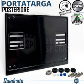 Portamatrícula TRASERO Cuadrado Coches Americanos, Todo Terreno, SUV Matrícula ZA | ACERO INOXIDABLE Negro