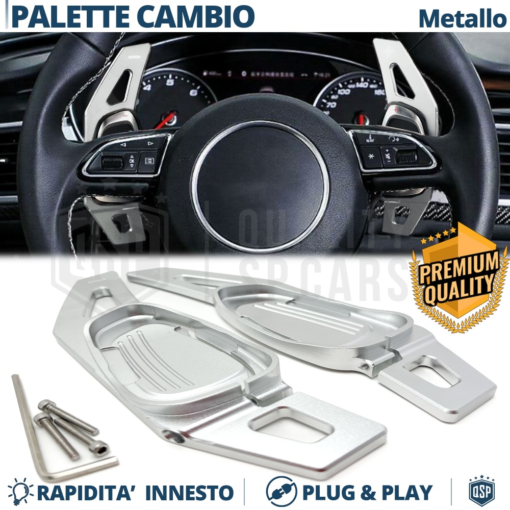2 Steering Wheel Paddle Shift for AUDI | Silver Aluminum Paddle Shifters | Professional 2 Steering Wheel Paddle Shift for AUDI | Silver Aluminum Paddle Shifters | Professional