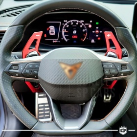 2 Levas de Volante para Cupra Leon, Ateca, Formentor | Levas de Cambio en Aluminio Rojo