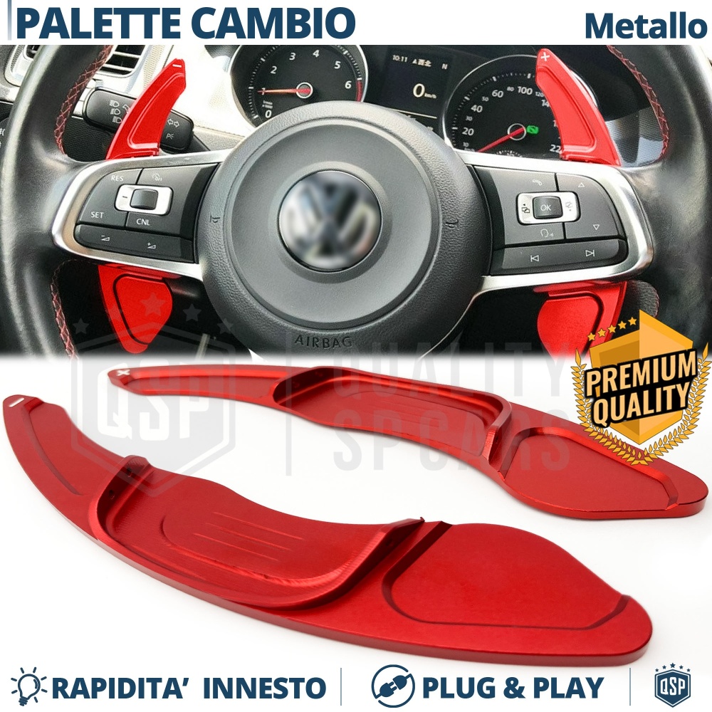 2 Levas de Volante para VOLKSWAGEN | Levas de Cambio en Aluminio Rojo