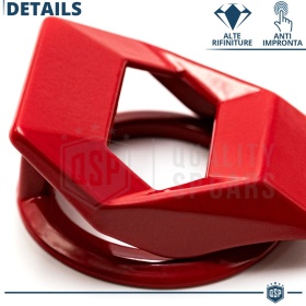 Car Start Stop Button Cover, Engine Start Button Cover in RED Aluminum Lambo Style