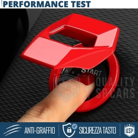 Car Start Stop Button Cover, Engine Start Button Cover in RED Aluminum Lambo Style