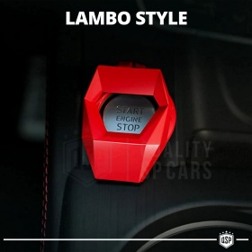 Car Start Stop Button Cover, Engine Start Button Cover in RED Aluminum Lambo Style