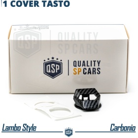 Cubierta Botón Start Stop para Coches, Cubierta Pulsador Arranque CARBONO NEGRO Estilo Lambo