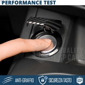 Cubierta Botón Start Stop para Coches, Cubierta Pulsador Arranque CARBONO NEGRO Estilo Lambo