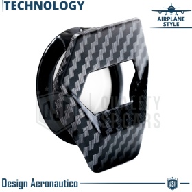 Cubierta Botón Start Stop para Coches, Cubierta Pulsador Arranque CARBONO NEGRO Estilo Lambo