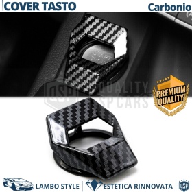 Cubierta Botón Start Stop para Coches, Cubierta Pulsador Arranque CARBONO NEGRO Estilo Lambo