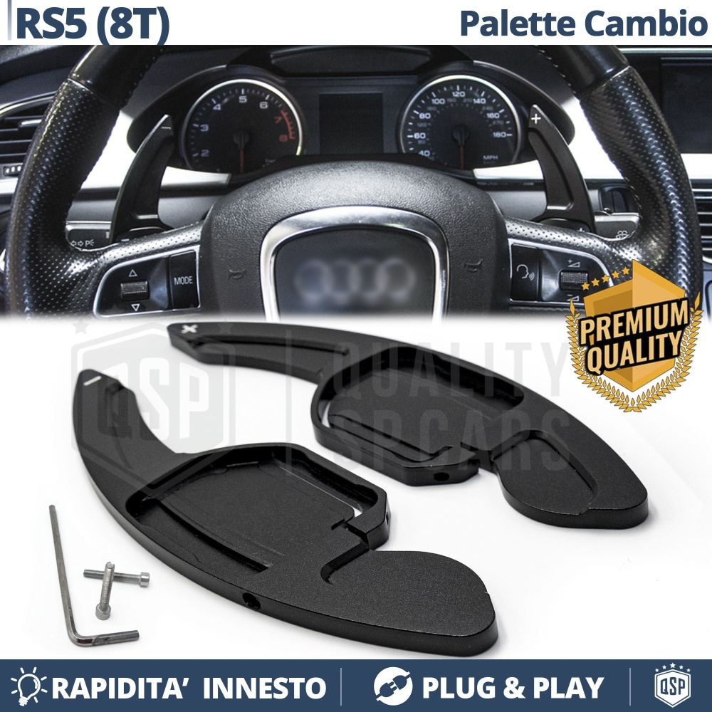2 Levas de Volante para AUDI RS5 (8T) 10-13 | Levas de Cambio en Aluminio Negro 2 Levas de Volante para AUDI RS5 (8T) 10-13 | Levas de Cambio en Aluminio Negro