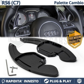 2 PALETTE Cambio al Volante per AUDI RS6 (C7) | Leve Cambio Sequenziale in Alluminio Nero