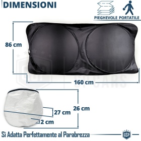 Parasol Plegable Coche para Parabrisas Delantero Interior con Estructura de ACERO | 160x86