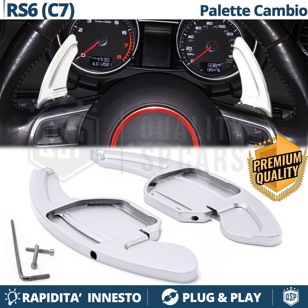 2 Levas de Volante para AUDI RS6 (C7) | Levas de Cambio en Aluminio Silver 2 Levas de Volante para AUDI RS6 (C7) | Levas de Cambio en Aluminio Silver