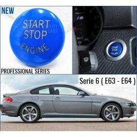 LLAVE BOTÓN DE ENCENDIDO DEL MOTOR AZUL "START STOP ENGINE" EN ABS PARA BMW SERIE 6 E63/E64, ANTICHUADO NO HUELLAS