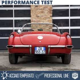 Portamatrícula TRASERO para Chevrolet Corvette C1 Cuadrado | Kit COMPLETO en ACERO INOXIDABLE Negro