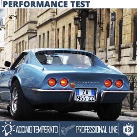 Portamatrícula TRASERO para Chevrolet Corvette C3 Cuadrado | Kit COMPLETO en ACERO INOXIDABLE Negro