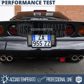 Portamatrícula TRASERO para Chevrolet Corvette C4 Cuadrado | Kit COMPLETO en ACERO INOXIDABLE Negro