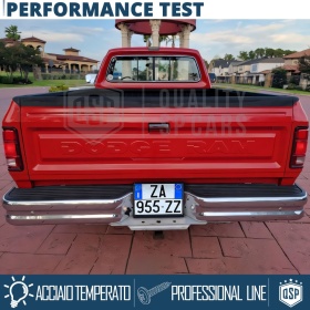 Portamatrícula TRASERO para Dodge Ram 1 Cuadrado | Kit COMPLETO en ACERO INOXIDABLE Negro