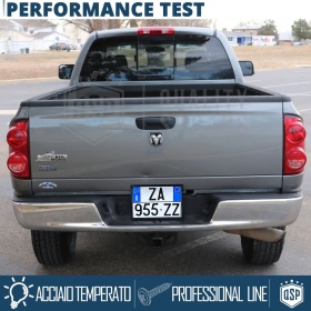 Portamatrícula TRASERO para Dodge Ram 2 Cuadrado | Kit COMPLETO en ACERO INOXIDABLE Negro