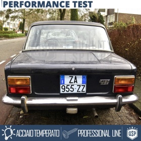 Portatarga POSTERIORE per Fiat 124 Quadrato | Kit COMPLETO in ACCIAIO INOX Nero