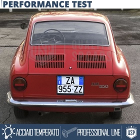 Portamatrícula TRASERO para Fiat 850 Cuadrado | Kit COMPLETO en ACERO INOXIDABLE Negro