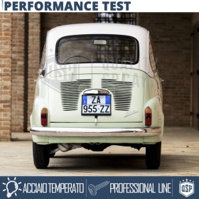 Portamatrícula TRASERO para Fiat 600 Antigua Cuadrado | Kit COMPLETO en ACERO INOXIDABLE Negro