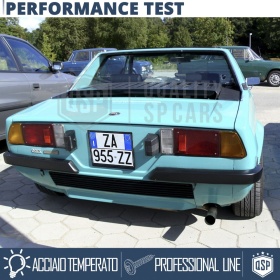 Portamatrícula TRASERO para Fiat X1/9 Cuadrado | Kit COMPLETO en ACERO INOXIDABLE Negro