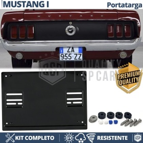Portamatrícula TRASERO para Ford Mustang 1 Cuadrado | Kit COMPLETO en ACERO INOXIDABLE Negro