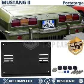 REAR Square License Plate Holder for Ford Mustang 2 | FULL Kit in Black STAINLESS STEEL