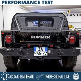 Portamatrícula TRASERO para Hummer H1 Cuadrado | Kit COMPLETO en ACERO INOXIDABLE Negro