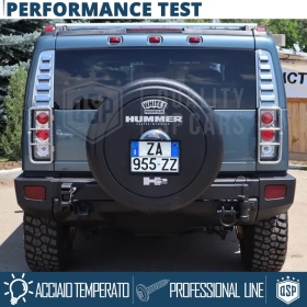Portamatrícula TRASERO para Hummer H2 Cuadrado | Kit COMPLETO en ACERO INOXIDABLE Negro