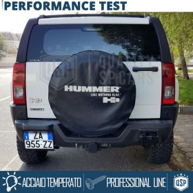 Portamatrícula TRASERO para Hummer H3 Cuadrado | Kit COMPLETO en ACERO INOXIDABLE Negro