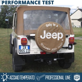 Portamatrícula TRASERO para Jeep Willys CJ Cuadrado | Kit COMPLETO en ACERO INOXIDABLE Negro
