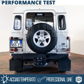 Portamatrícula TRASERO para Land Rover Defender Cuadrado | Kit COMPLETO en ACERO INOXIDABLE Negro