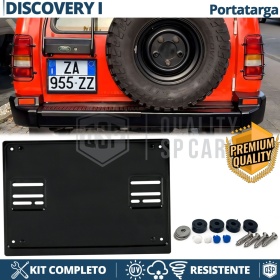 Portamatrícula TRASERO para Land Rover Discovery 1 Cuadrado | Kit COMPLETO en ACERO INOXIDABLE Negro