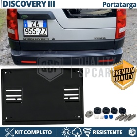 Portatarga POSTERIORE per Land Rover Discovery 3 Quadrato | Kit COMPLETO in ACCIAIO INOX Nero
