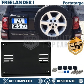 Portamatrícula TRASERO para Land Rover Freelander 1 Cuadrado | Kit COMPLETO en ACERO INOXIDABLE Negro