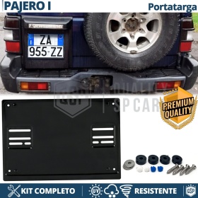 REAR Square License Plate Holder for Mitsubishi Pajero Mk1 | FULL Kit in Black STAINLESS STEEL