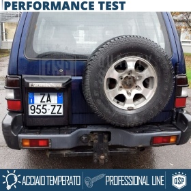 REAR Square License Plate Holder for Mitsubishi Pajero Mk1 | FULL Kit in Black STAINLESS STEEL