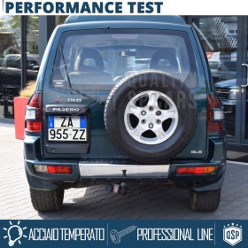 Portamatrícula TRASERO para Mitsubishi Pajero Mk3 Cuadrado | Kit COMPLETO en ACERO INOXIDABLE Negro