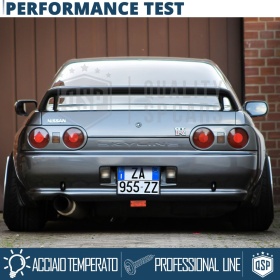 Portamatrícula TRASERO para Nissan Skyline GT-R R32 Cuadrado | Kit COMPLETO en ACERO INOXIDABLE Negro