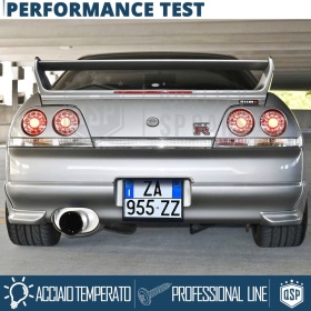 Portamatrícula TRASERO para Nissan Skyline GT-R R33 Cuadrado | Kit COMPLETO en ACERO INOXIDABLE Negro