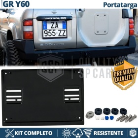 REAR Square License Plate Holder for Nissan Patrol GR Y60 | FULL Kit in Black STAINLESS STEEL