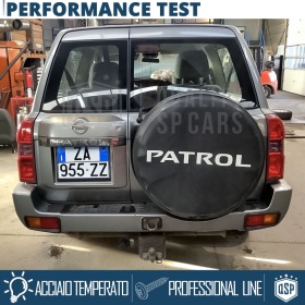 HINTEN Quadratischer Nummernschildhalter für Nissan Patrol GR Y61 | KOMPLETTSET Schwarz EDELSTAHL