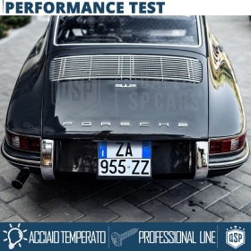 Portamatrícula TRASERO para Porsche 912 Cuadrado | Kit COMPLETO en ACERO INOXIDABLE Negro