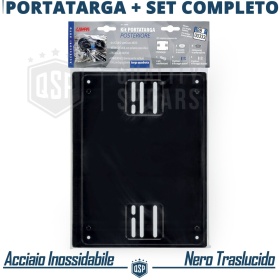 Portamatrícula TRASERO para Toyota Land Cruiser 90-95 Cuadrado | Kit COMPLETO en ACERO INOXIDABLE Negro