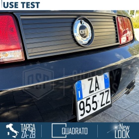 REAR Square License Plate Holder for Volkswagen Pescaccia | FULL Kit in Black STAINLESS STEEL